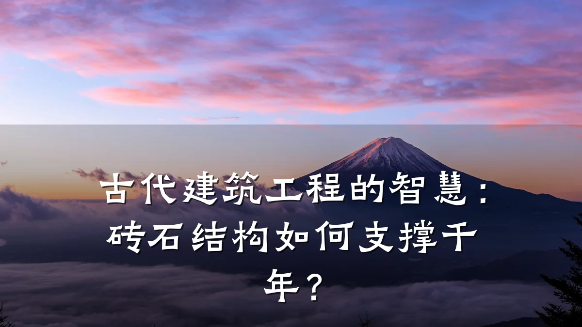 古代建筑工程的智慧：砖石结构如何支撑千年？