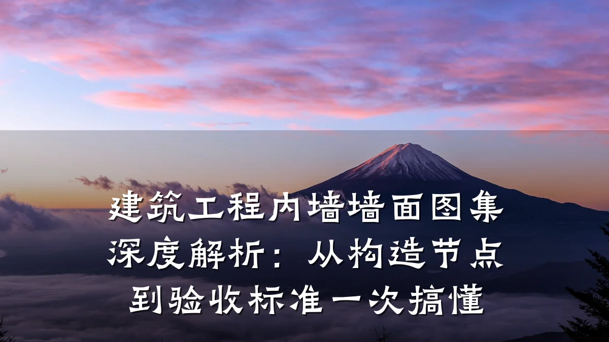 建筑工程内墙墙面图集深度解析：从构造节点到验收标准一次搞懂