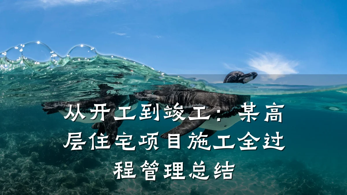 从开工到竣工：某高层住宅项目施工全过程管理总结
