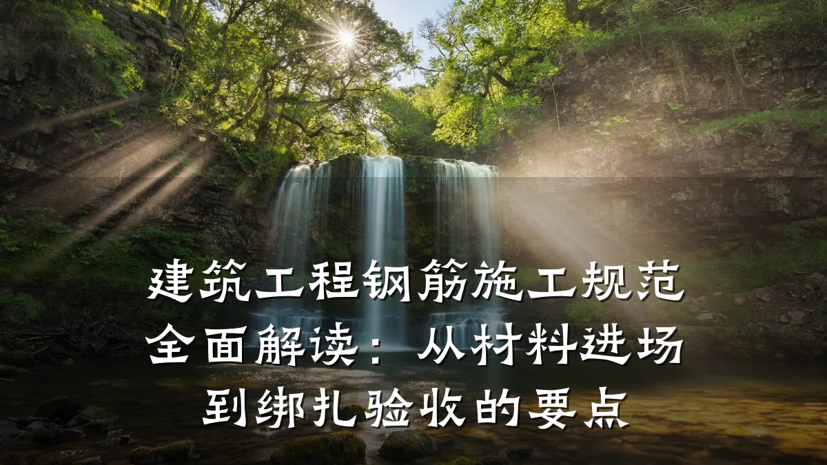 建筑工程钢筋施工规范全面解读：从材料进场到绑扎验收的要点