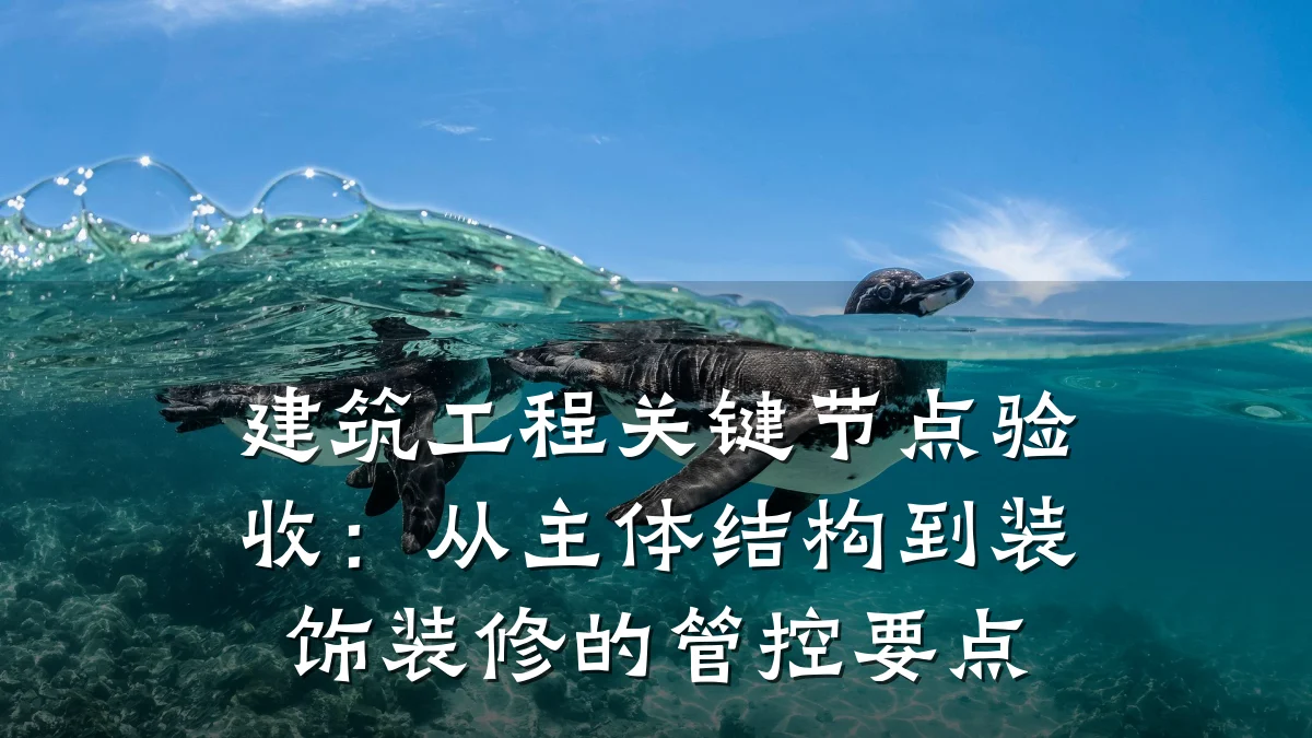 建筑工程关键节点验收：从主体结构到装饰装修的管控要点