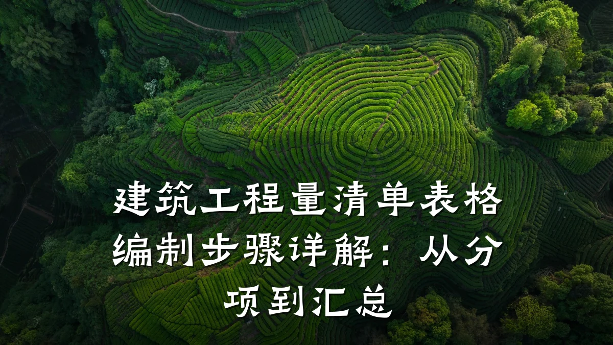 建筑工程量清单表格编制步骤详解：从分项到汇总