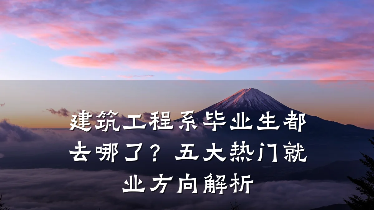 建筑工程系毕业生都去哪了？五大热门就业方向解析