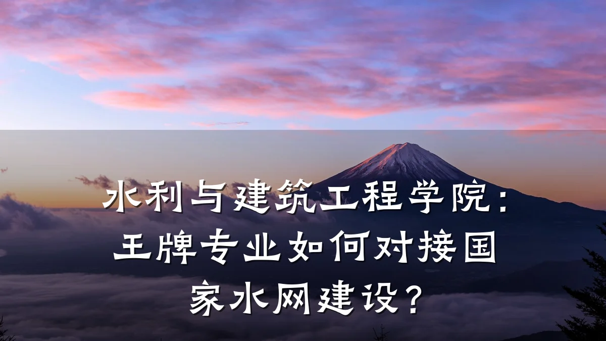 水利与建筑工程学院：王牌专业如何对接国家水网建设？