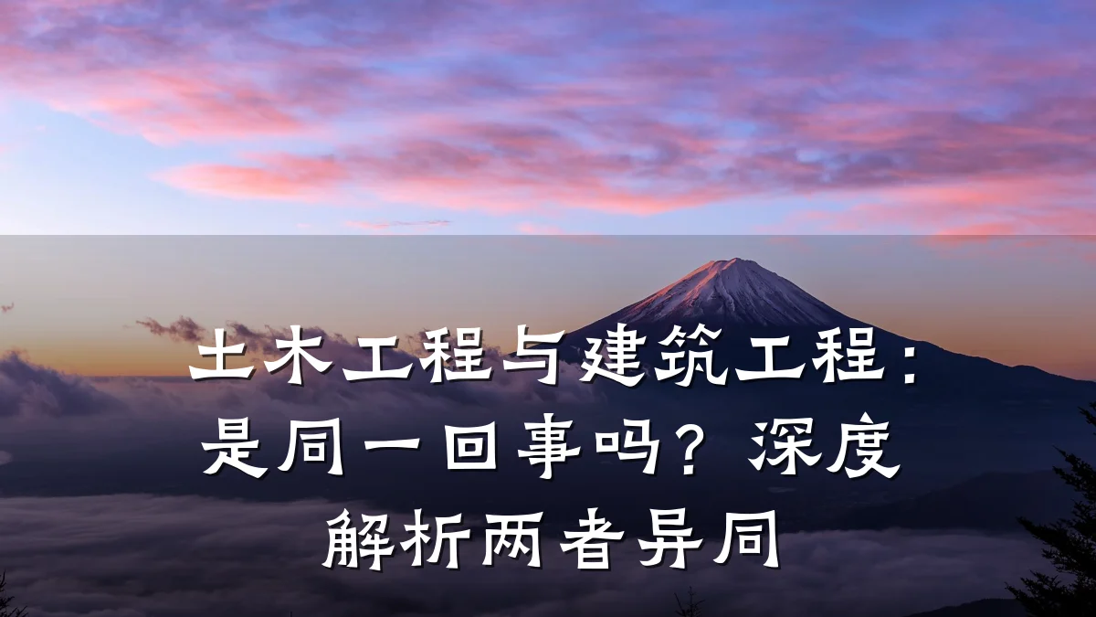 土木工程与建筑工程：是同一回事吗？深度解析两者异同