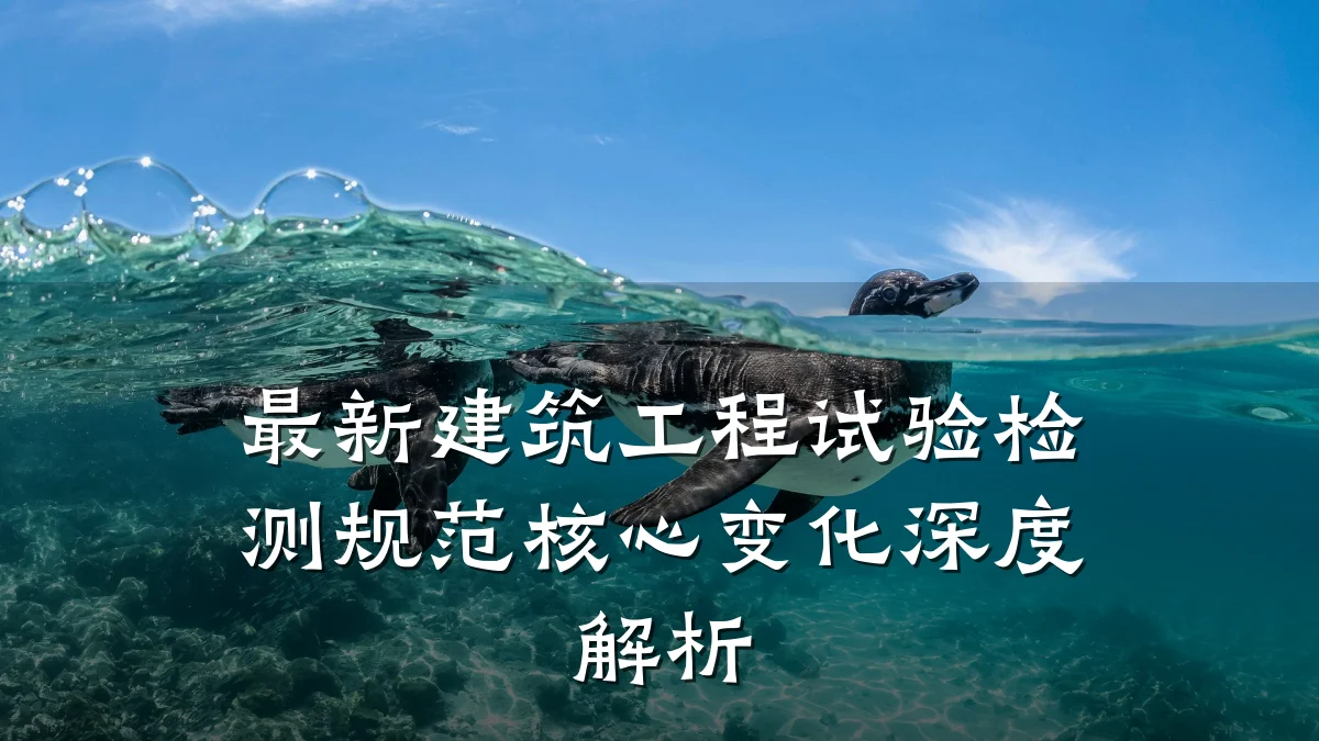 最新建筑工程试验检测规范核心变化深度解析