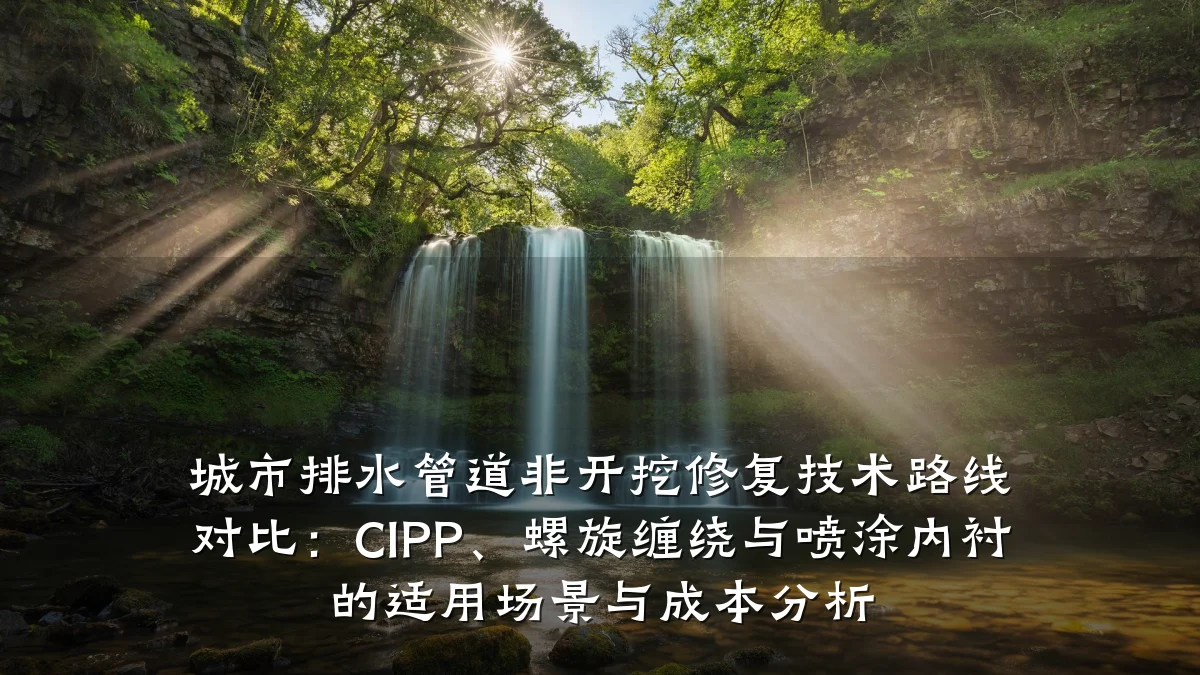 城市排水管道非开挖修复技术路线对比:CIPP、螺旋缠绕与喷涂内衬的适用场景与成本分析