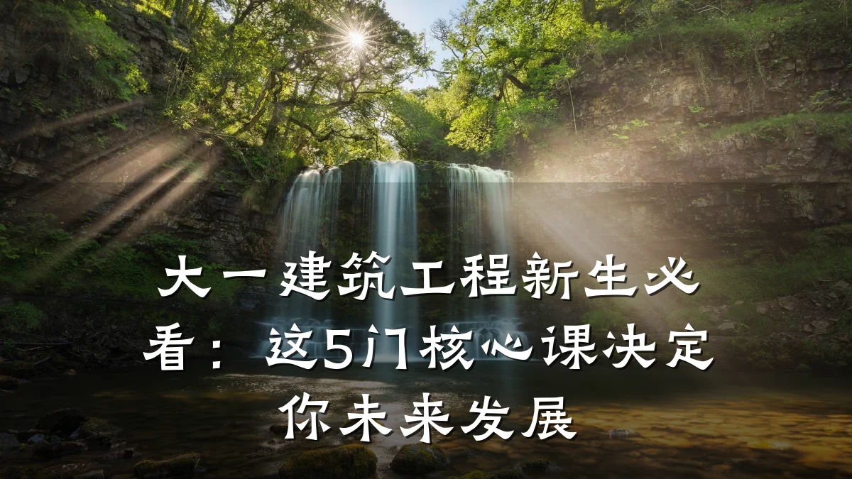 大一建筑工程新生必看：这5门核心课决定你未来发展