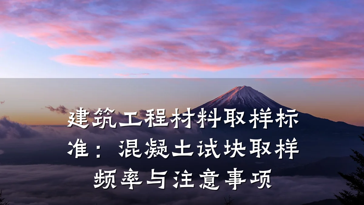 建筑工程材料取样标准：混凝土试块取样频率与注意事项