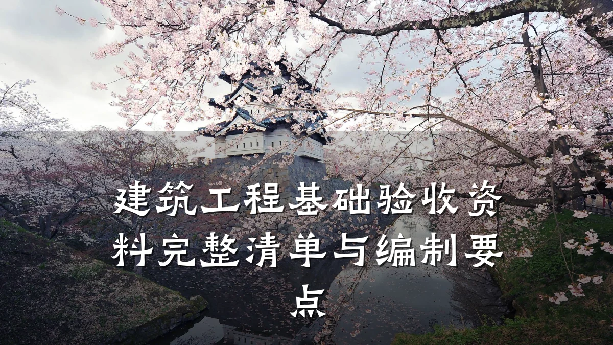 建筑工程基础验收资料完整清单与编制要点
