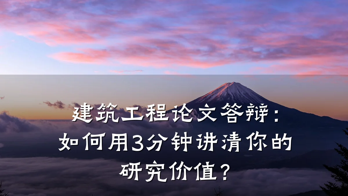 建筑工程论文答辩：如何用3分钟讲清你的研究价值？