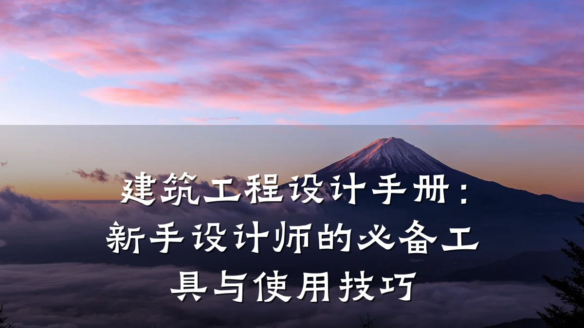 建筑工程设计手册:新手设计师的必备工具与使用技巧