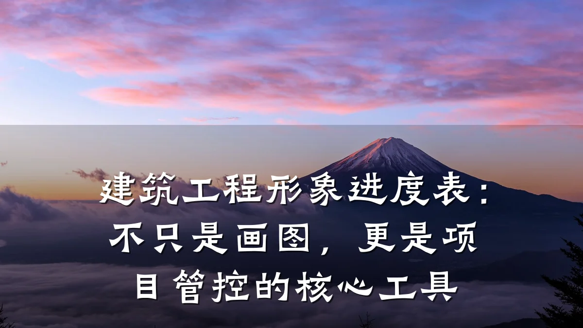 建筑工程形象进度表：不只是画图，更是项目管控的核心工具