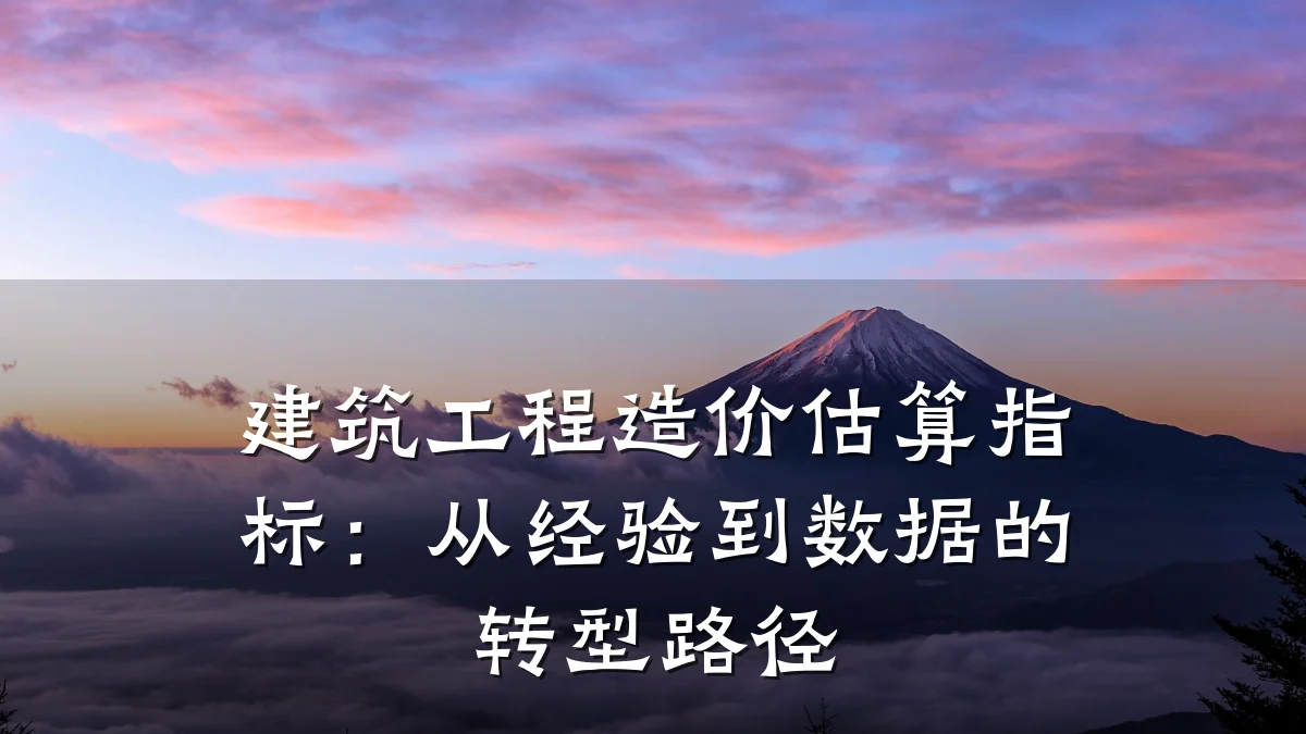 建筑工程造价估算指标：从经验到数据的转型路径