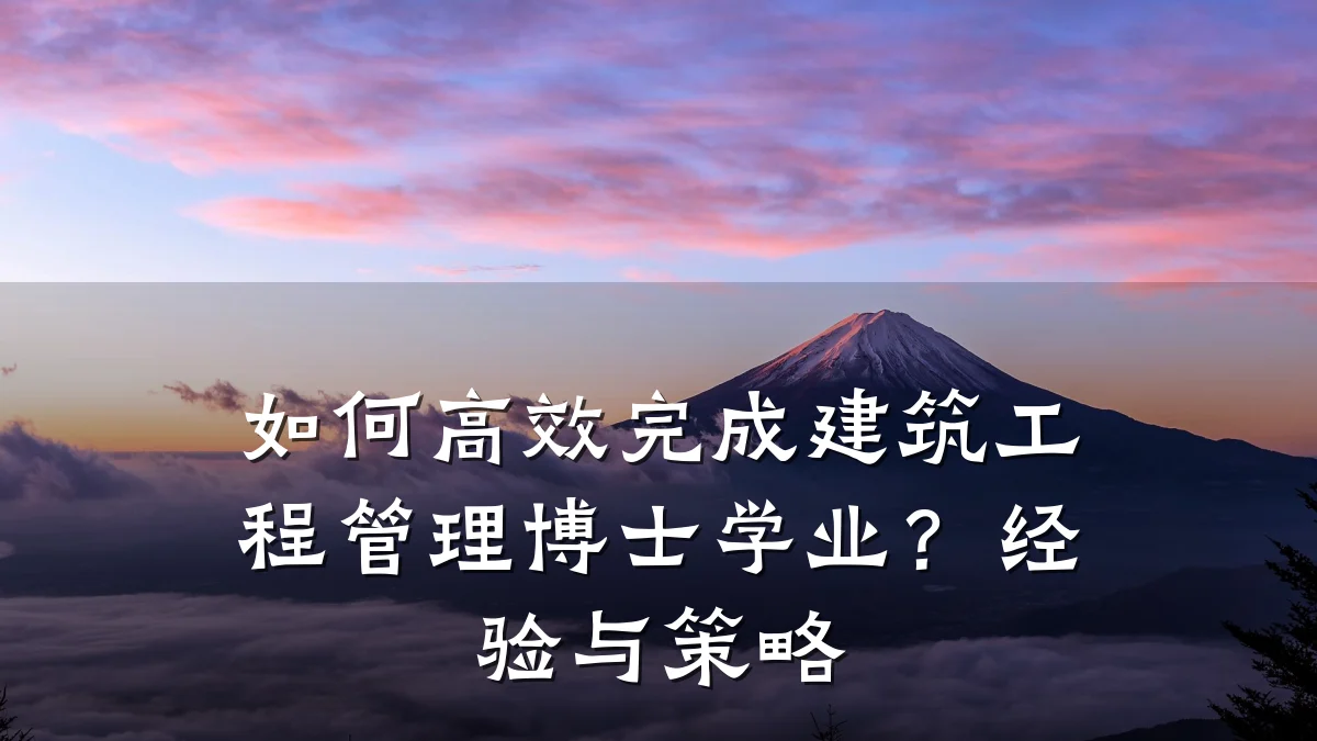 如何高效完成建筑工程管理博士学业？经验与策略