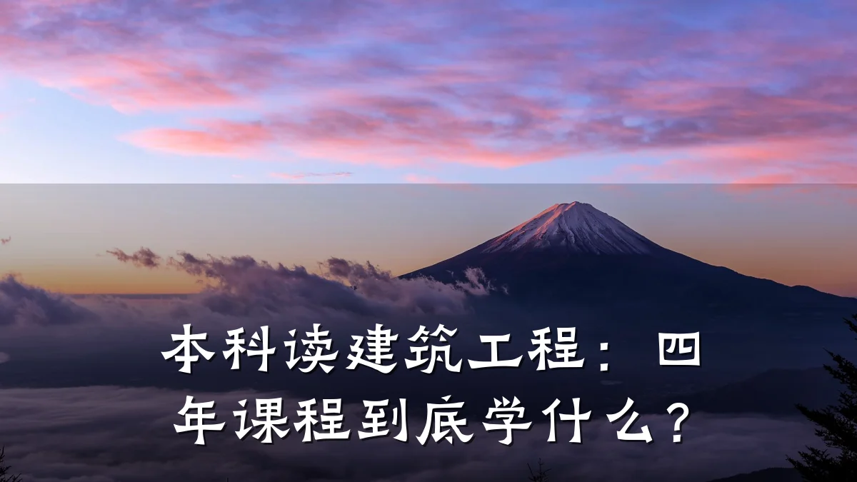 本科读建筑工程：四年课程到底学什么？