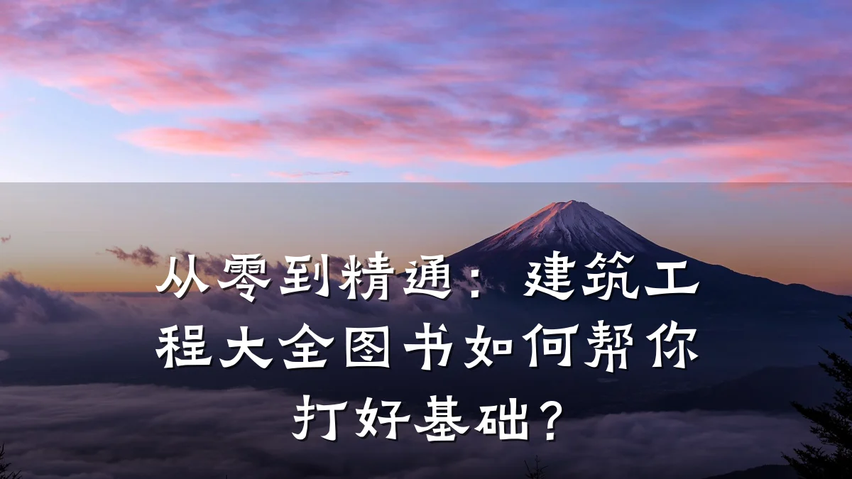 从零到精通:建筑工程大全图书如何帮你打好基础?
