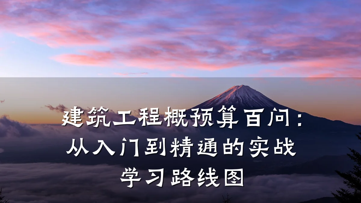 建筑工程概预算百问：从入门到精通的实战学习路线图
