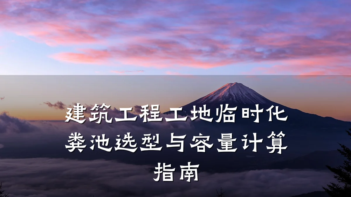 建筑工程工地临时化粪池选型与容量计算指南