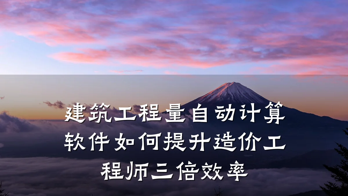 建筑工程量自动计算软件如何提升造价工程师三倍效率