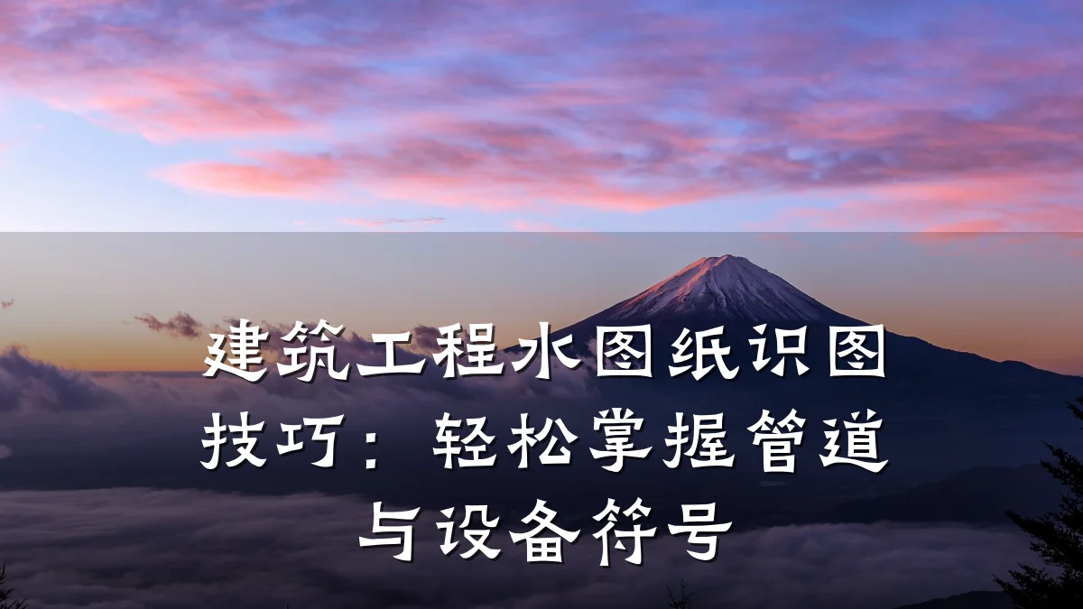 建筑工程水图纸识图技巧：轻松掌握管道与设备符号