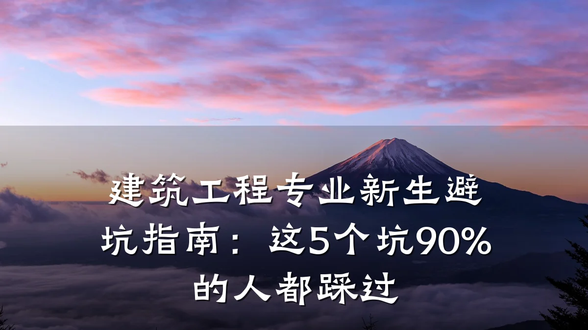 建筑工程专业新生避坑指南：这5个坑90%的人都踩过