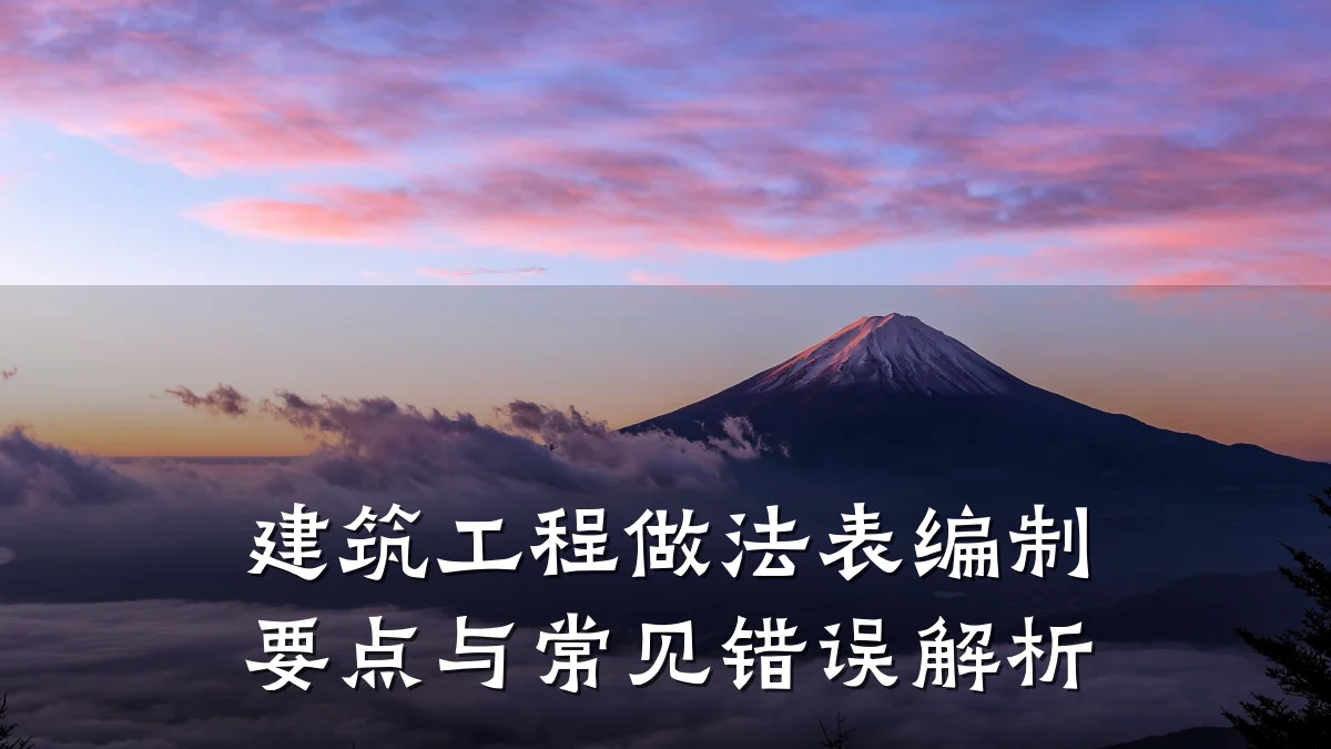 建筑工程做法表编制要点与常见错误解析