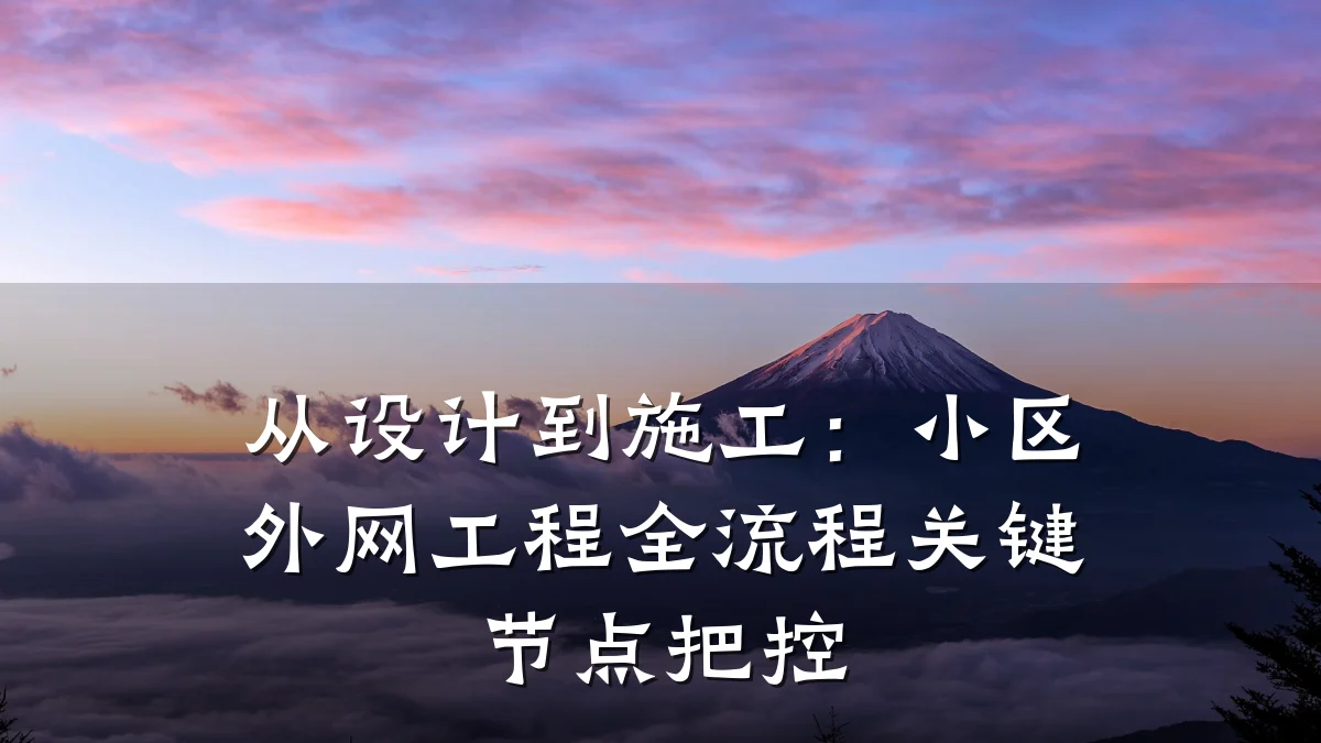 从设计到施工：小区外网工程全流程关键节点把控