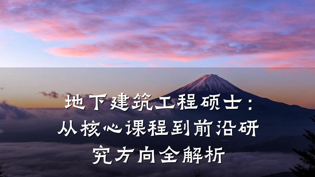 地下建筑工程硕士:从核心课程到前沿研究方向全解析