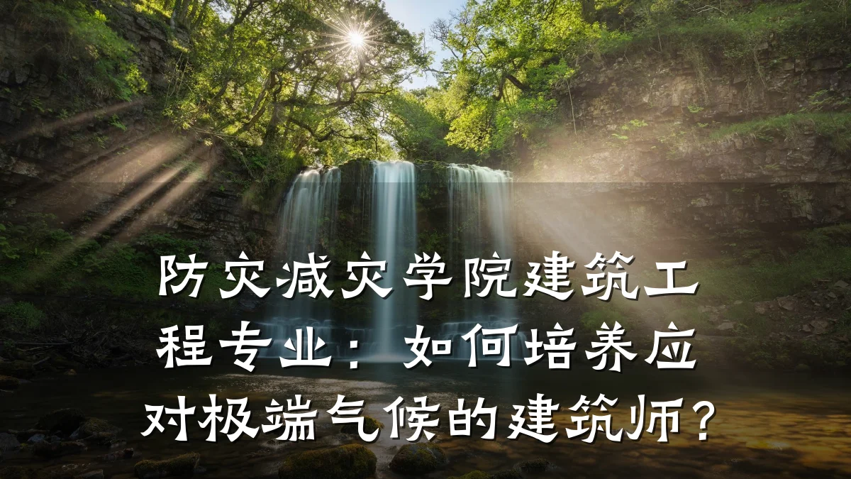 防灾减灾学院建筑工程专业：如何培养应对极端气候的建筑师？