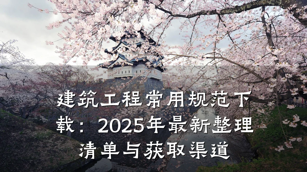 建筑工程常用规范下载:2025年最新整理清单与获取渠道