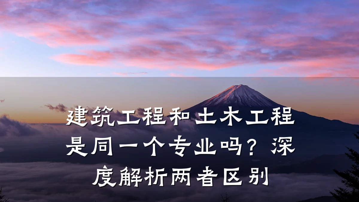 建筑工程和土木工程是同一个专业吗？深度解析两者区别