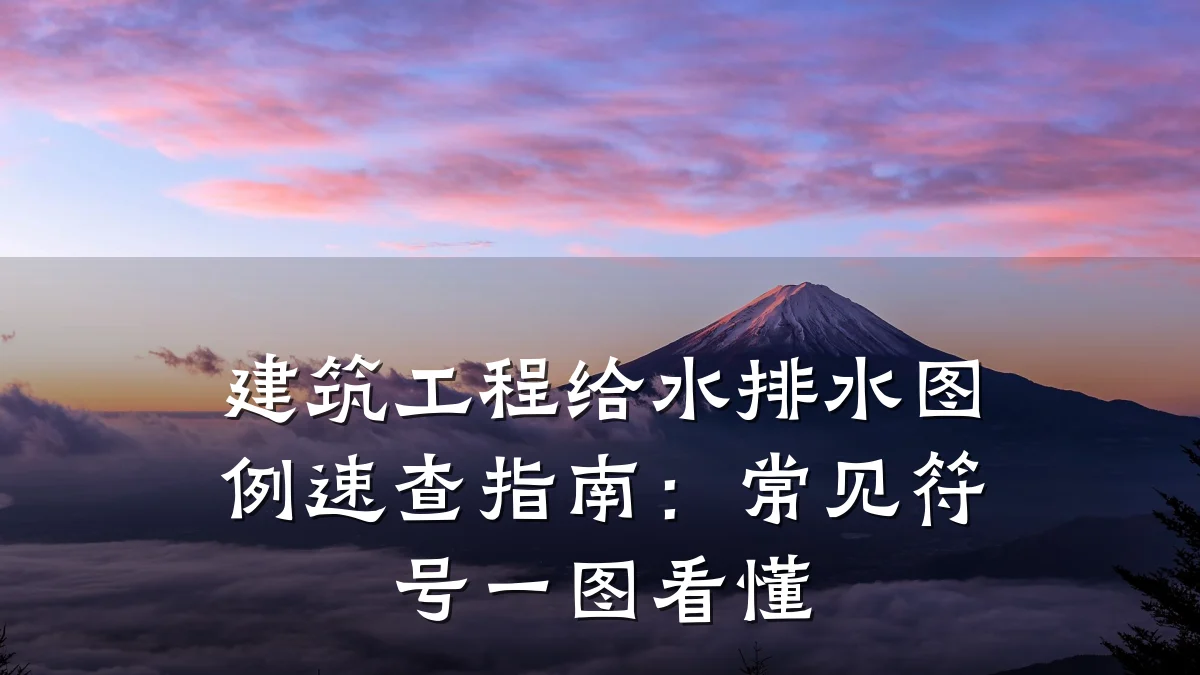 建筑工程给水排水图例速查指南：常见符号一图看懂
