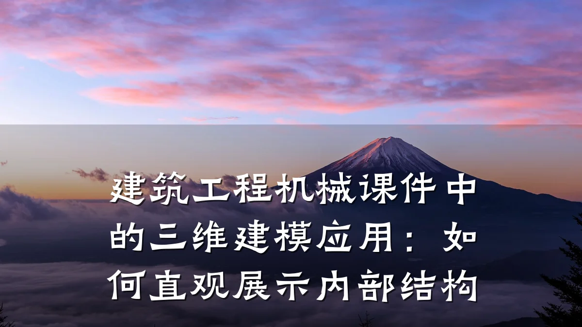 建筑工程机械课件中的三维建模应用：如何直观展示内部结构