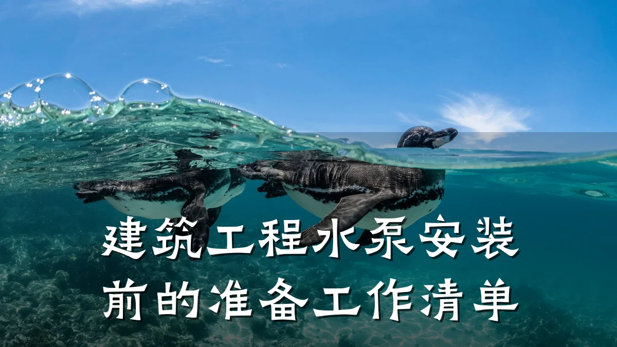 建筑工程水泵安装前的准备工作清单