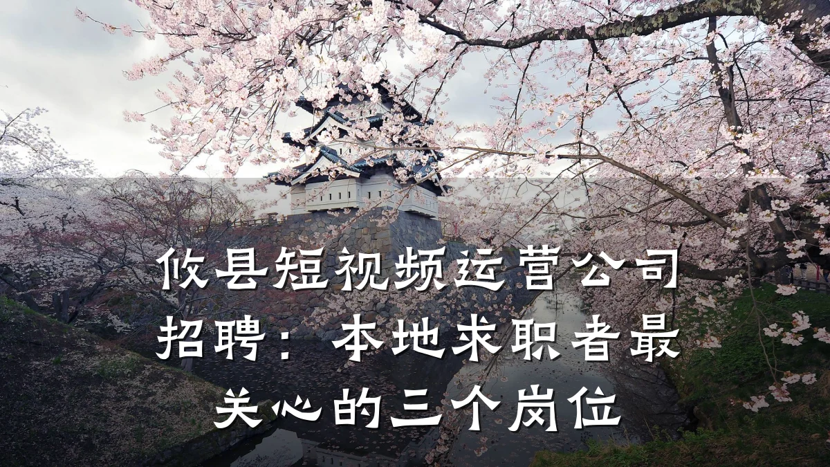 攸县短视频运营公司招聘:本地求职者最关心的三个岗位