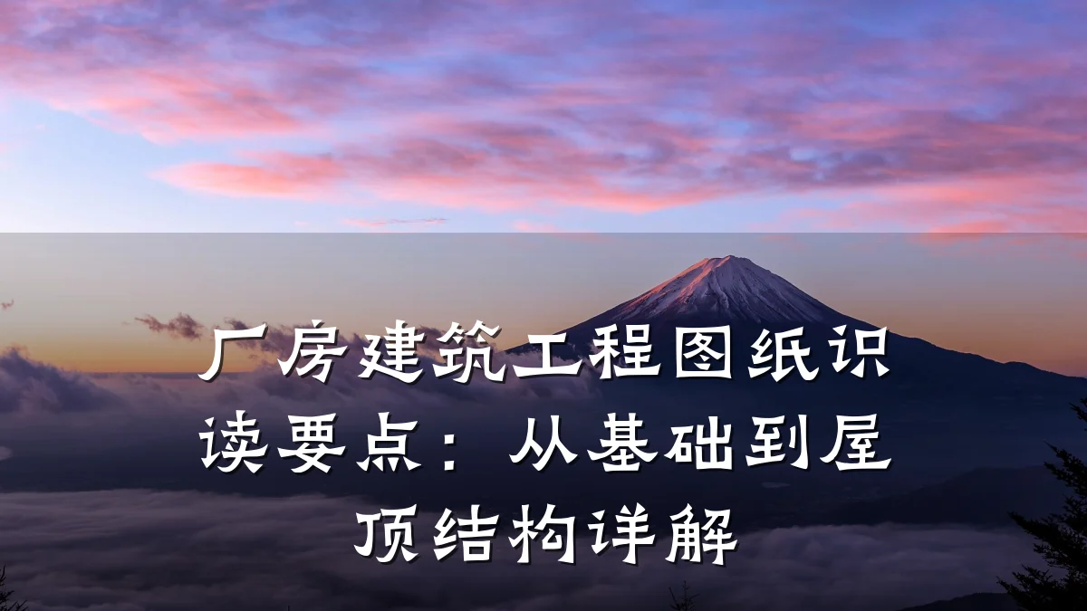 厂房建筑工程图纸识读要点：从基础到屋顶结构详解
