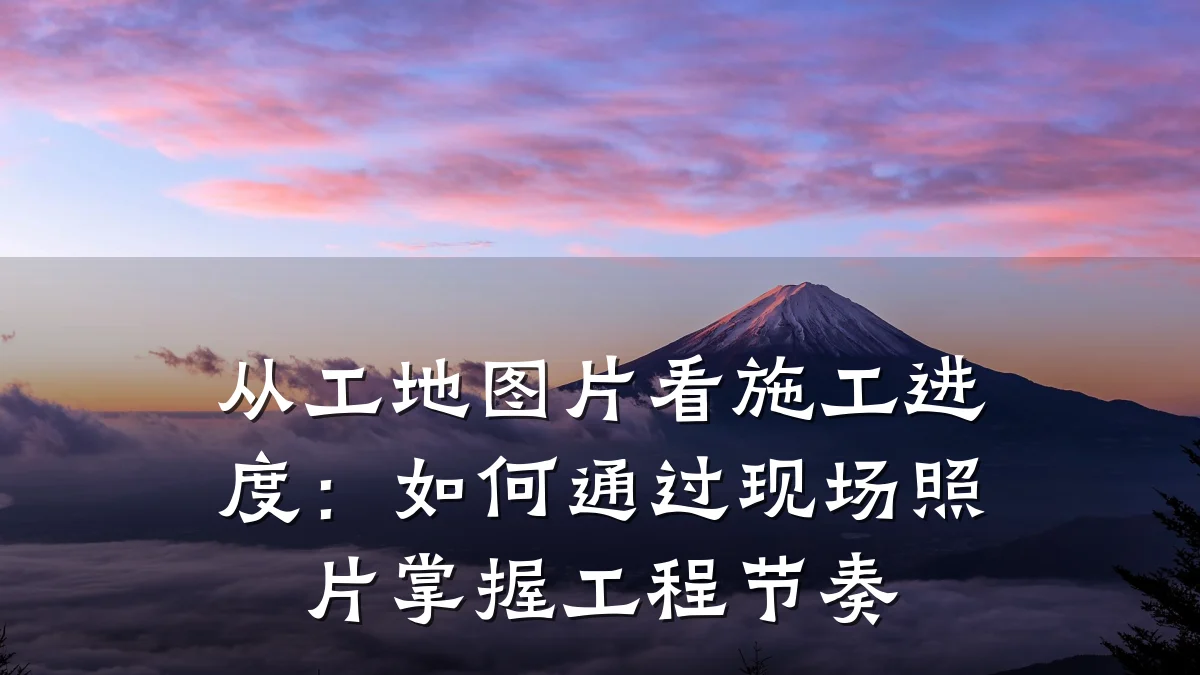 从工地图片看施工进度：如何通过现场照片掌握工程节奏