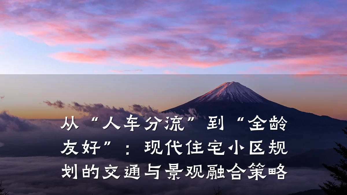 从“人车分流”到“全龄友好”：现代住宅小区规划的交通与景观融合策略