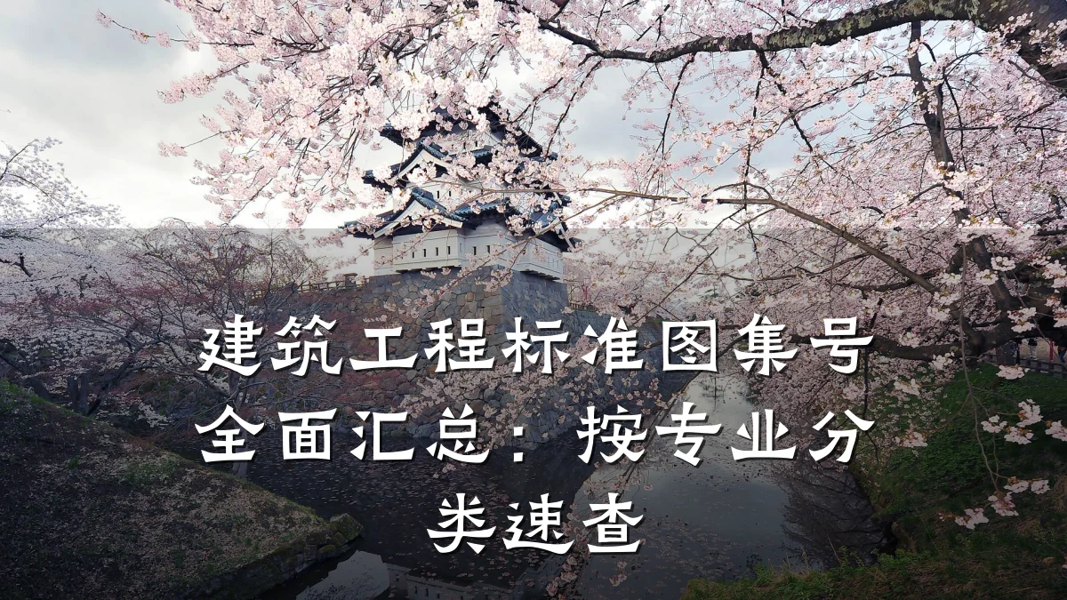 建筑工程标准图集号全面汇总：按专业分类速查