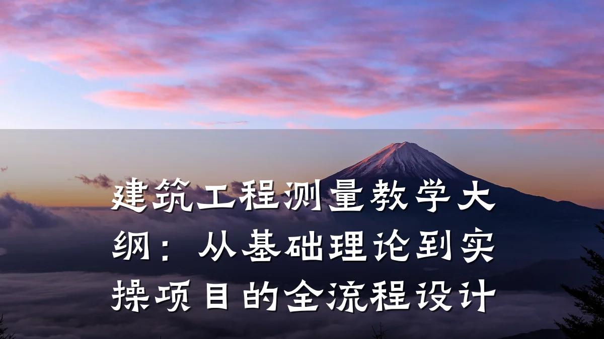 建筑工程测量教学大纲：从基础理论到实操项目的全流程设计