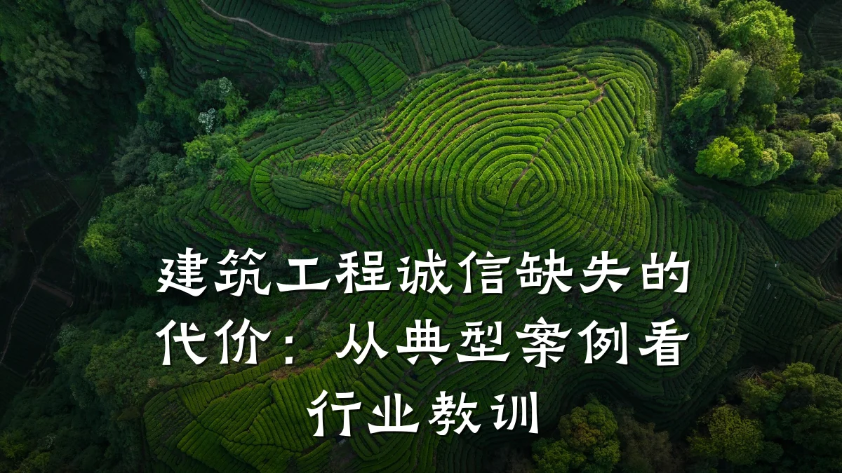 建筑工程诚信缺失的代价：从典型案例看行业教训