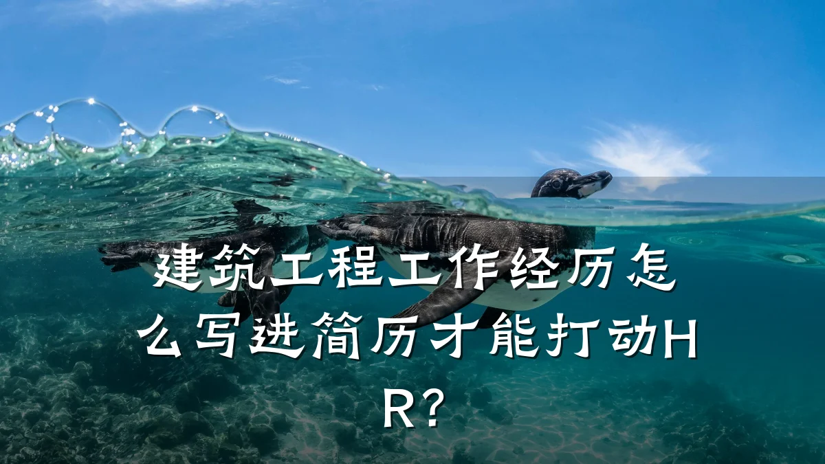 建筑工程工作经历怎么写进简历才能打动HR？