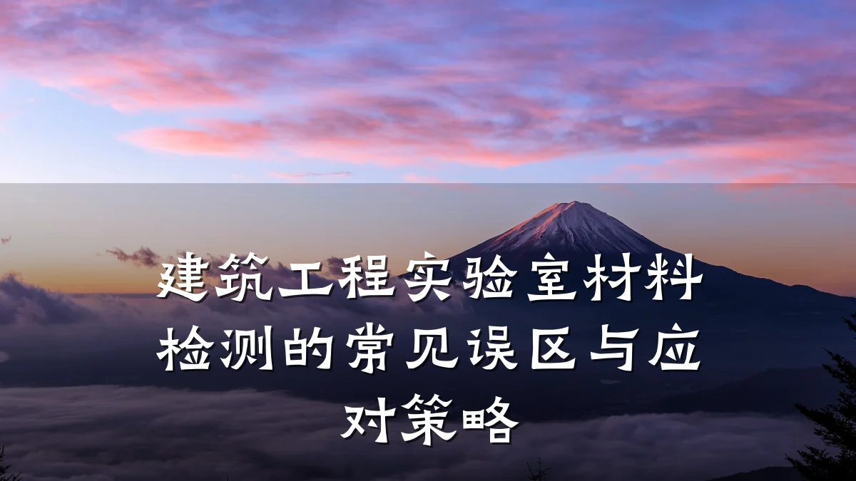 建筑工程实验室材料检测的常见误区与应对策略