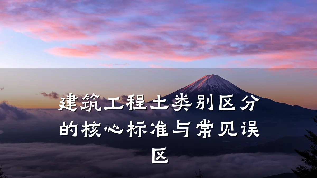 建筑工程土类别区分的核心标准与常见误区