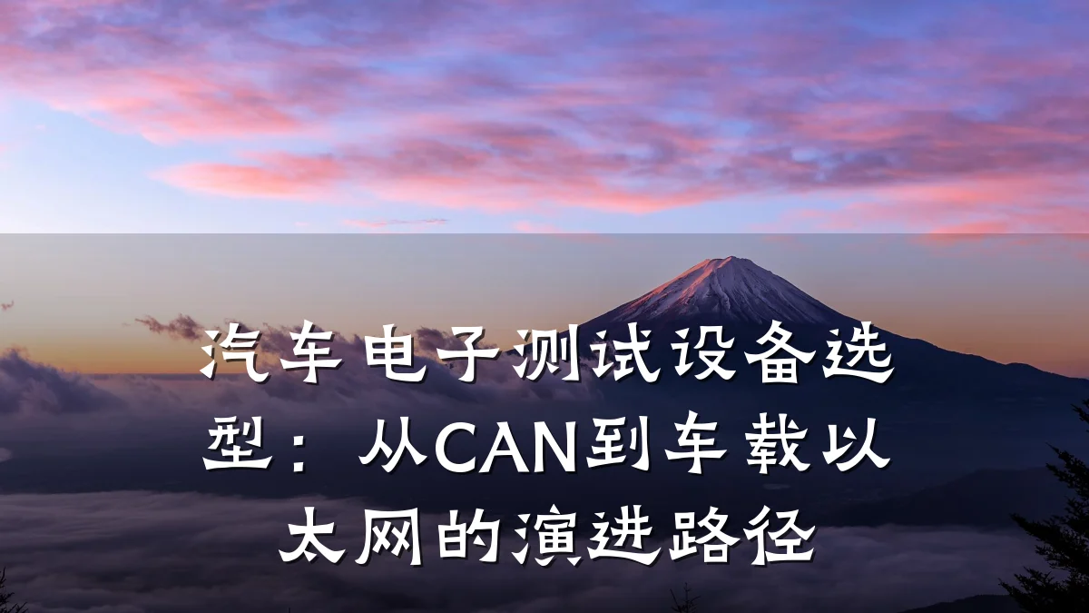 汽车电子测试设备选型：从CAN到车载以太网的演进路径
