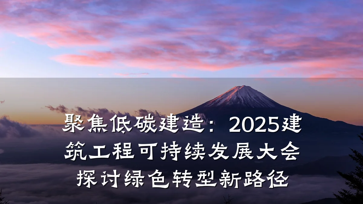 聚焦低碳建造：2025建筑工程可持续发展大会探讨绿色转型新路径