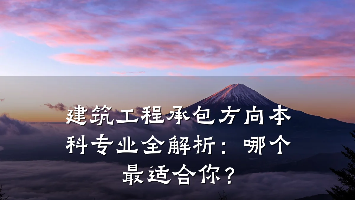 建筑工程承包方向本科专业全解析：哪个最适合你？