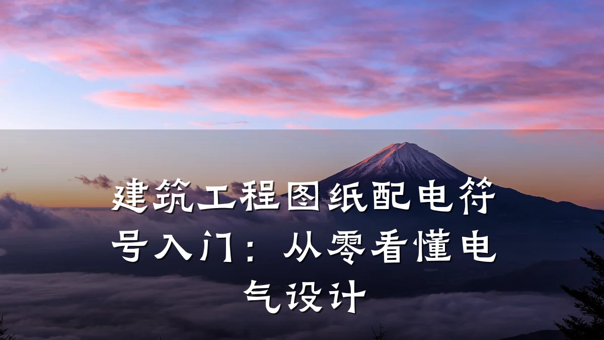 建筑工程图纸配电符号入门：从零看懂电气设计