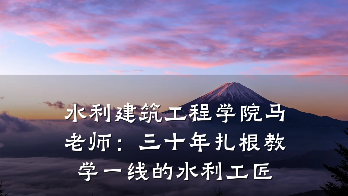 水利建筑工程学院马老师：三十年扎根教学一线的水利工匠